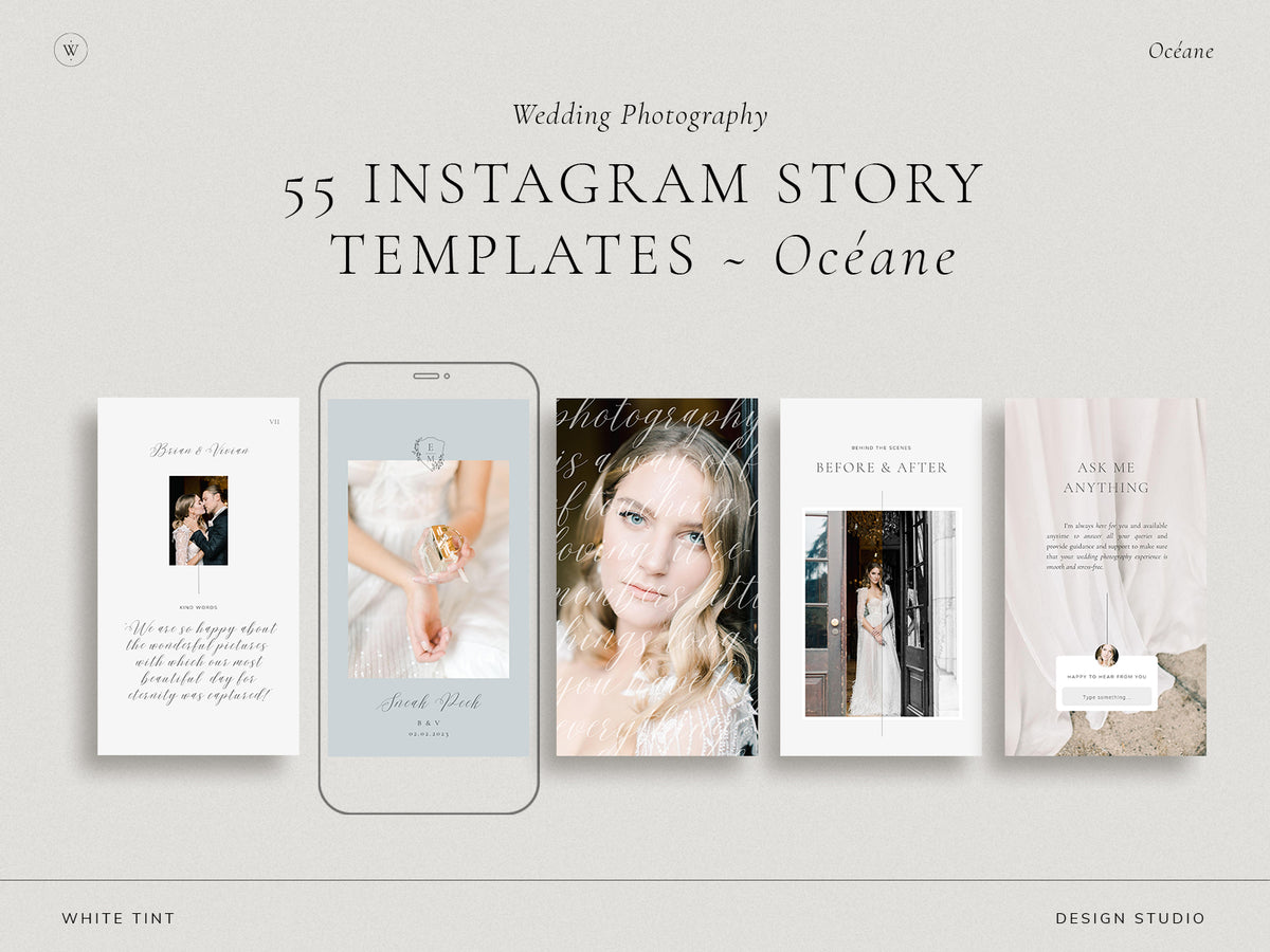 luxury elegant photography canva instagram story Templates for wedding photographers and florists by white tint design