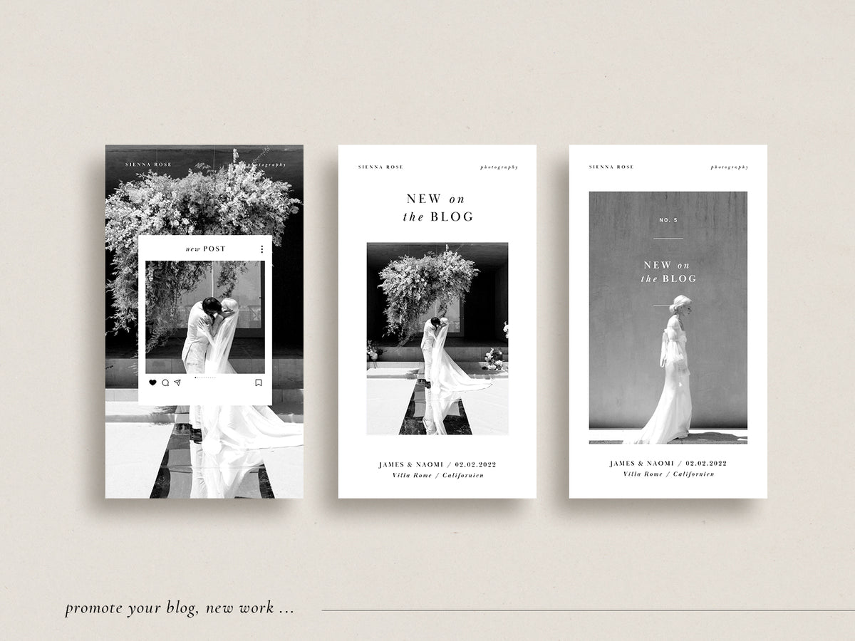 modern minimal and elegant wedding photography  canva instagram story templates for wedding photographers