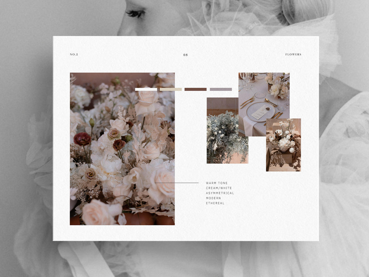 modern minimal elegant mood board photography styled shoot concept canva template for wedding photographers by white tint design