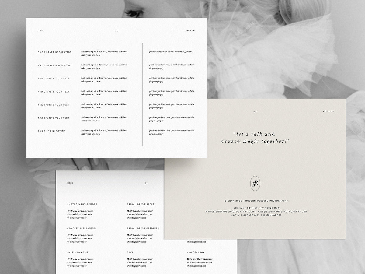 modern minimal elegant mood board photography styled shoot concept canva template for wedding photographers by white tint design