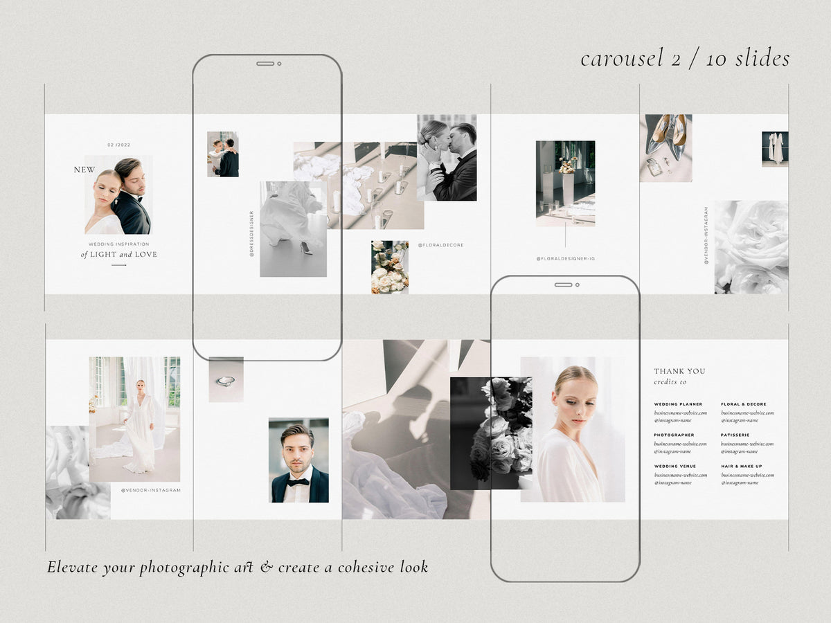 minimal clean modern elegant photography canva social media instagram post template modern romance for wedding photographers by white tint design