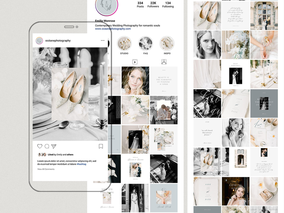 luxury elegant photography instagram canva templates for wedding photographers instagram post carousel