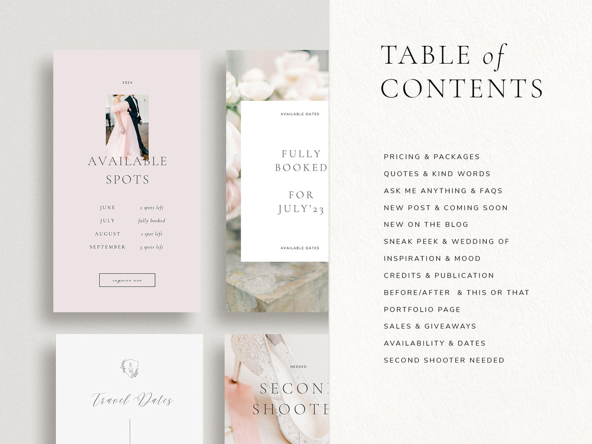 elegant modern romantic photography instagram canva template for wedding photographers by white tint design