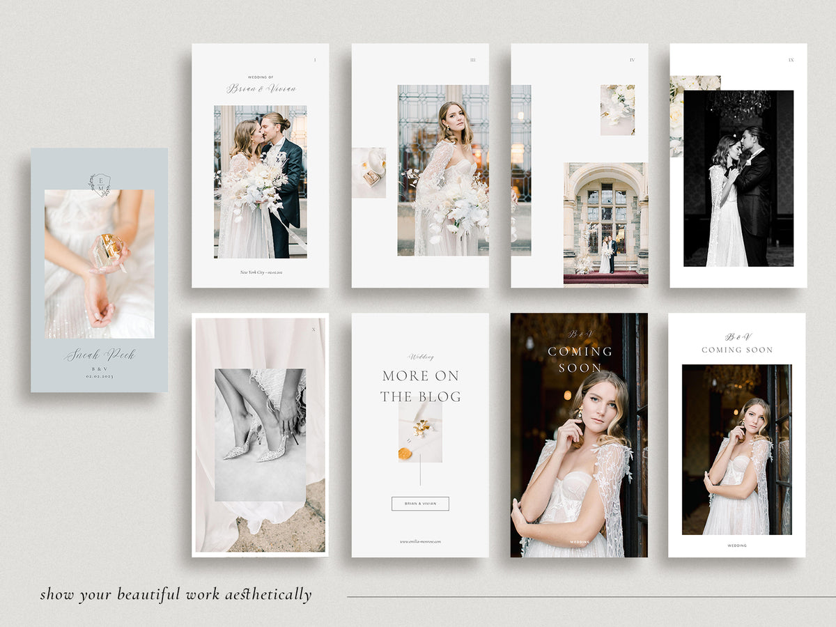 luxury elegant photography canva instagram story Templates for wedding photographers and florists by white tint design