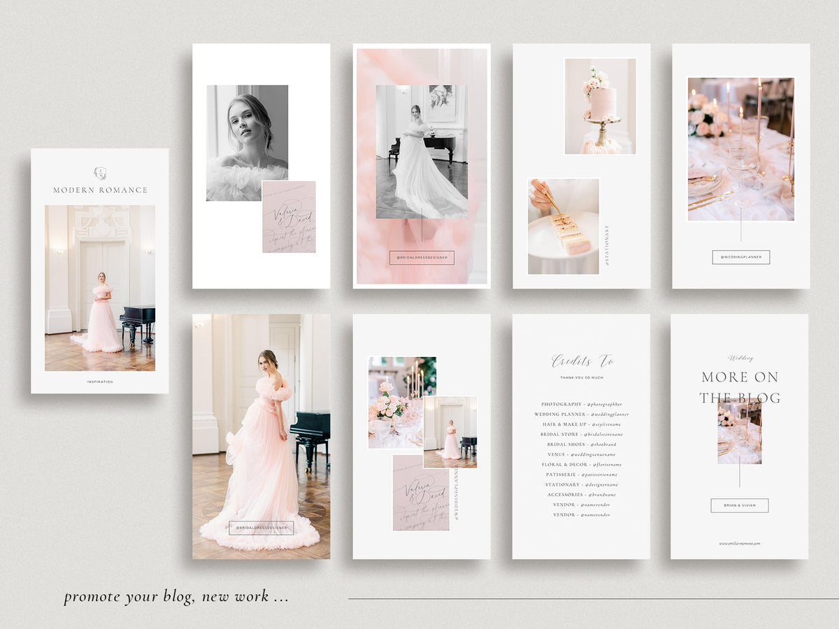 elegant modern romantic photography instagram canva template for wedding photographers by white tint design