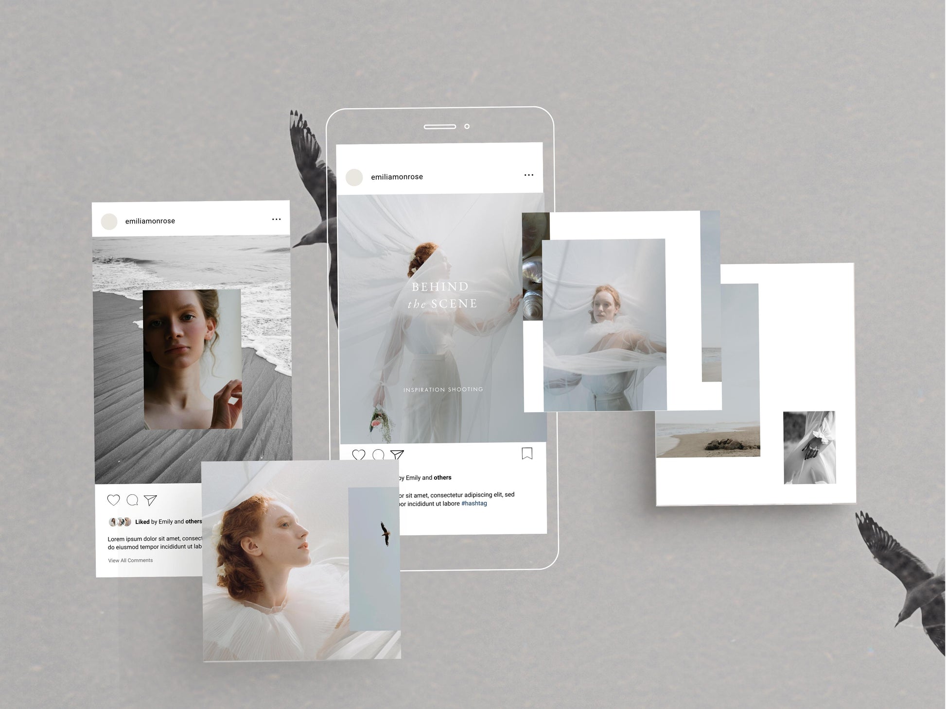 modern timeless minimal social media instagram carousel post templates editable in canva for wedding photographers