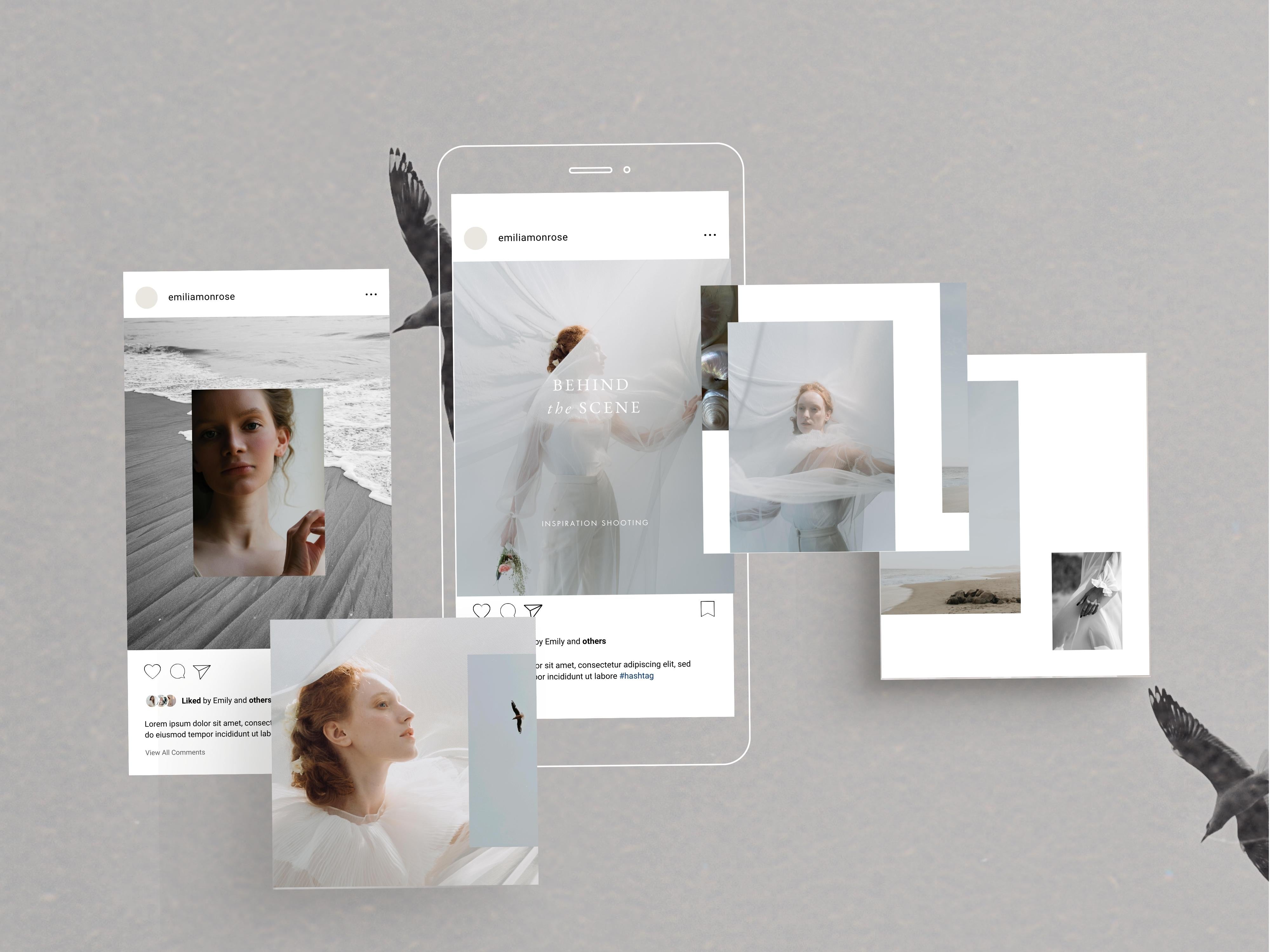 modern timeless minimal social media instagram carousel post templates editable in canva for wedding photographers