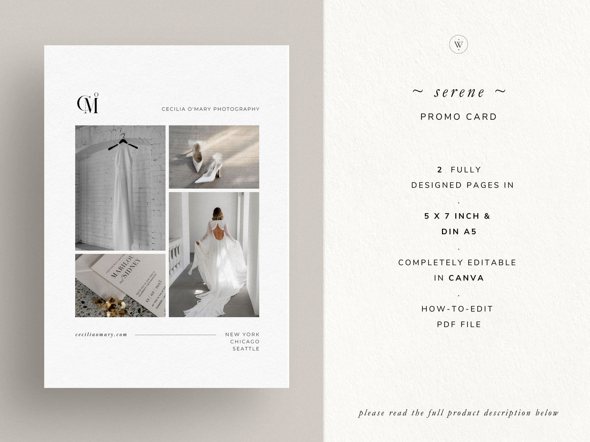 modern minimal wedding photography price list sheet promo card pricing guide template for canva by white tint design