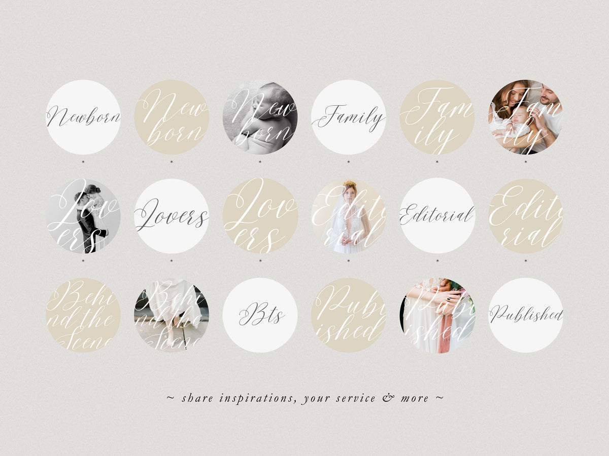 elegant modern aesthetic Canva wedding photography Instagram story highlights cover template, classic romantic Instagram story icons for wedding photographers, social media IG templates by white tint design