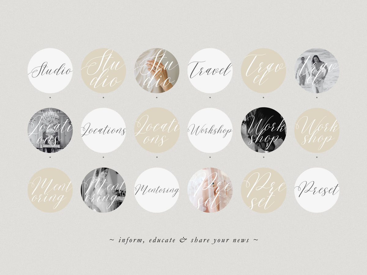 elegant modern aesthetic Canva wedding photography Instagram story highlights cover template, classic romantic Instagram story icons for wedding photographers, social media IG templates by white tint design