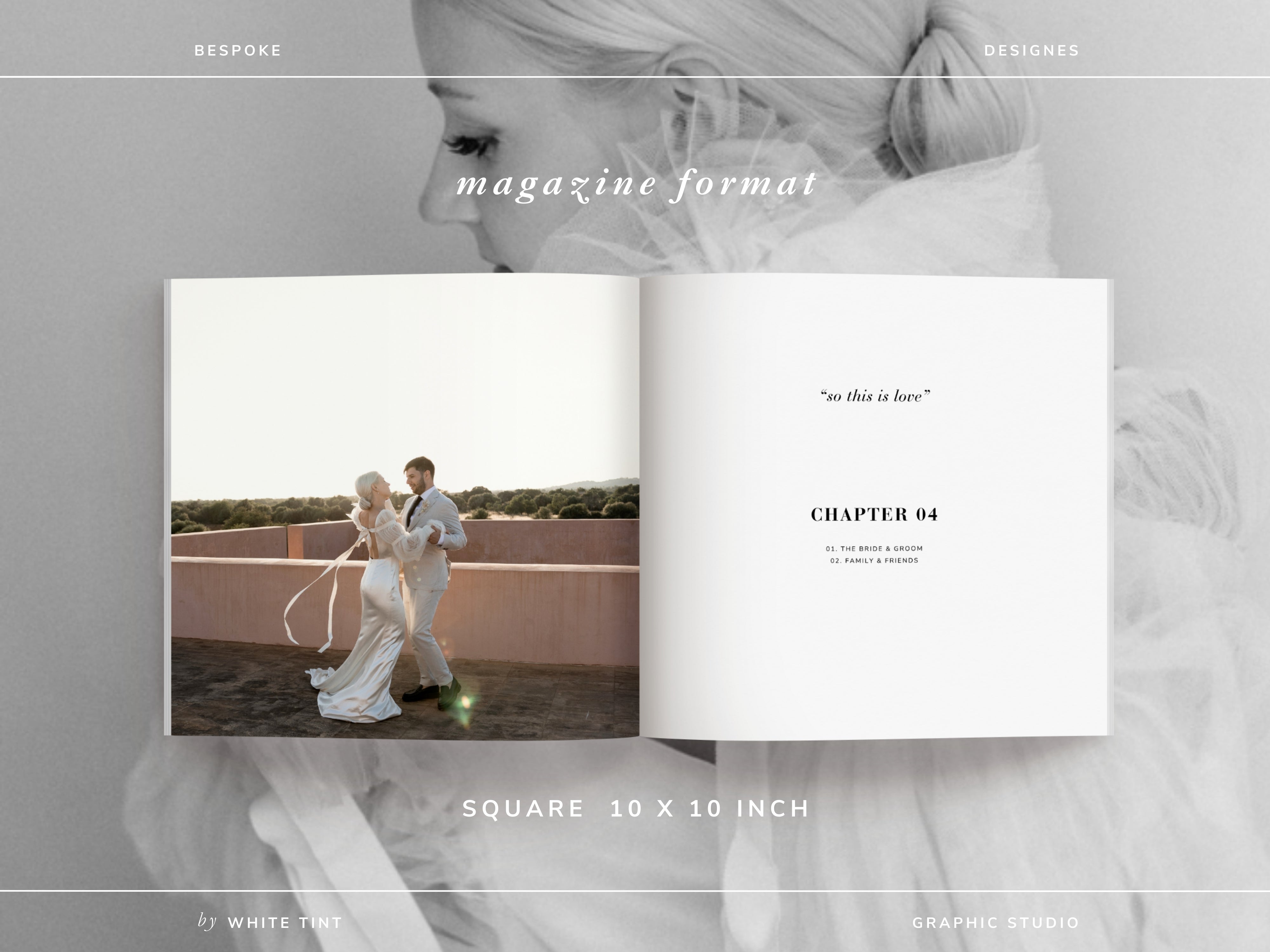 modern minimal printable coffee table wedding book magazine for photographers and newlywed couples editable in Canva