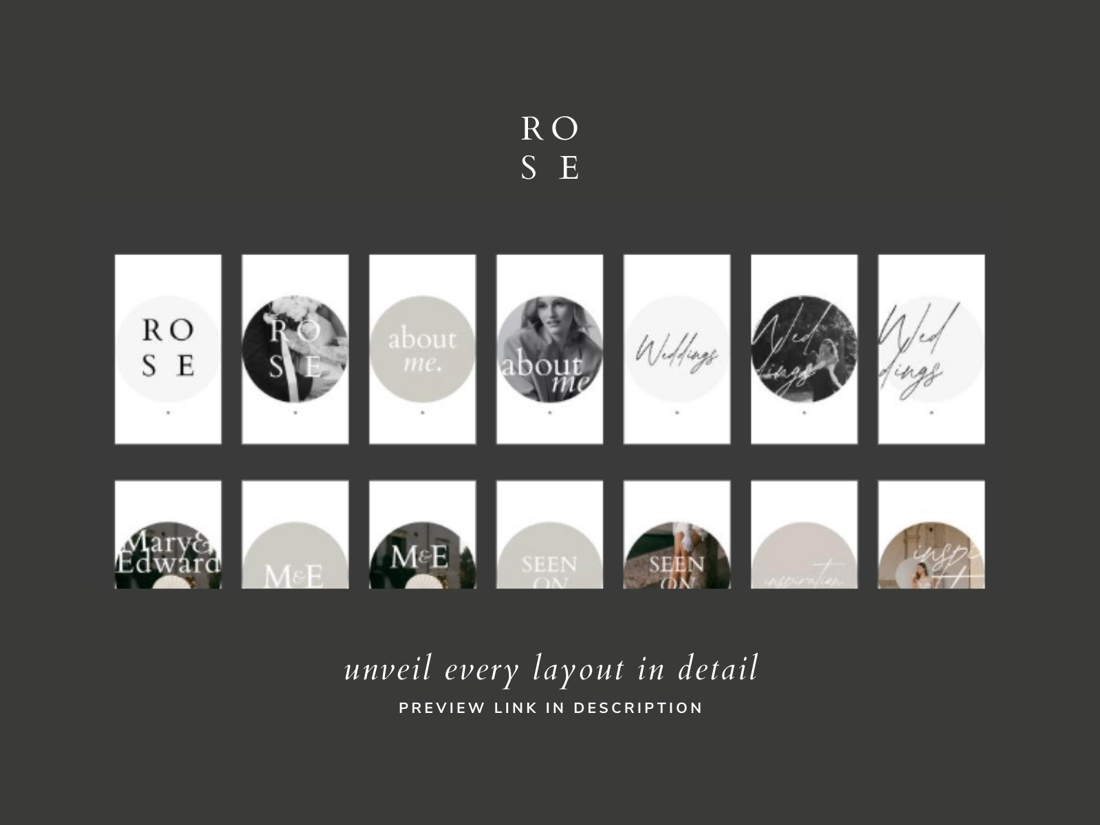 minimal modern aesthetic Canva wedding photography Instagram story highlights cover template, elegant clean Instagram story icons for wedding photographers, social media IG templates by white tint design