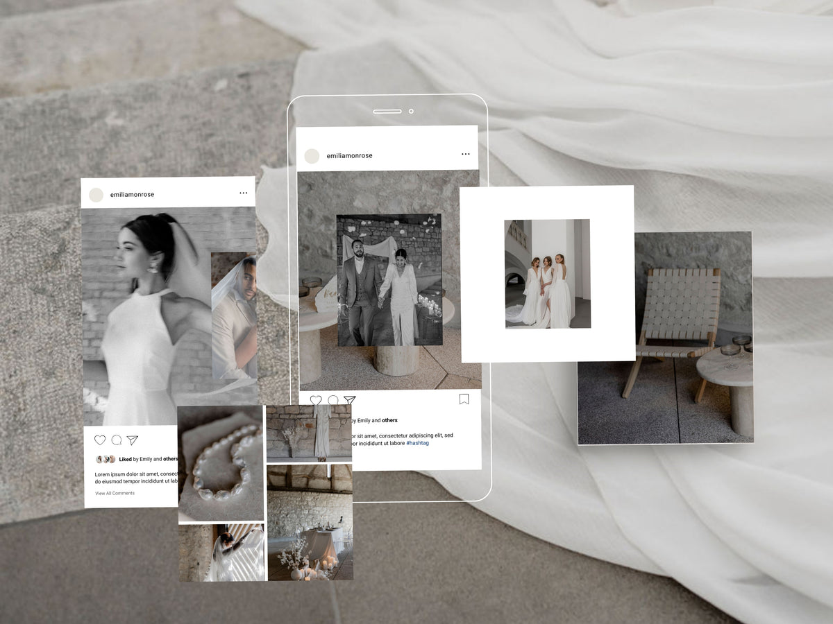 modern elegant minimal social media instagram carousel post templates editable in canva for wedding photographers