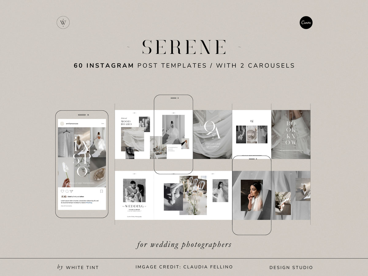 modern minimal canva wedding photography Instagram story template, elegant clean Instagram bundle for wedding photographers, social media bundle by white tint design