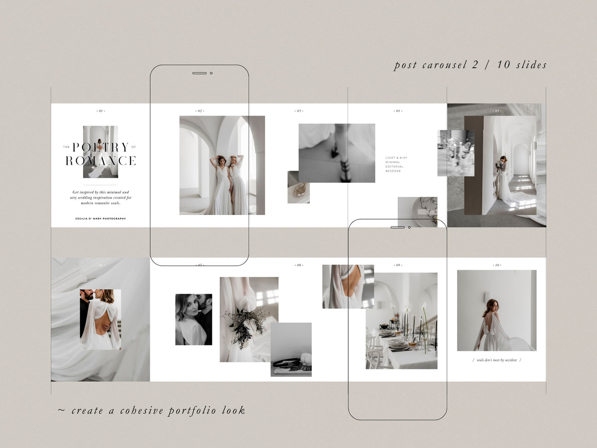 modern minimal canva wedding photography Instagram story template, elegant clean Instagram bundle for wedding photographers, social media bundle by white tint design