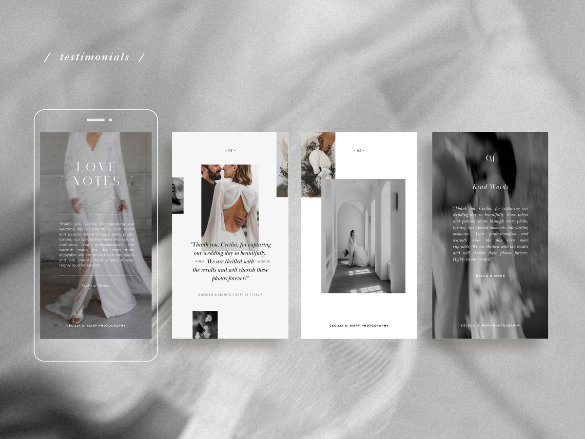 minimal modern aesthetic Canva wedding photography Instagram story template, elegant clean Instagram stories for wedding photographers, social media IG templates by white tint design