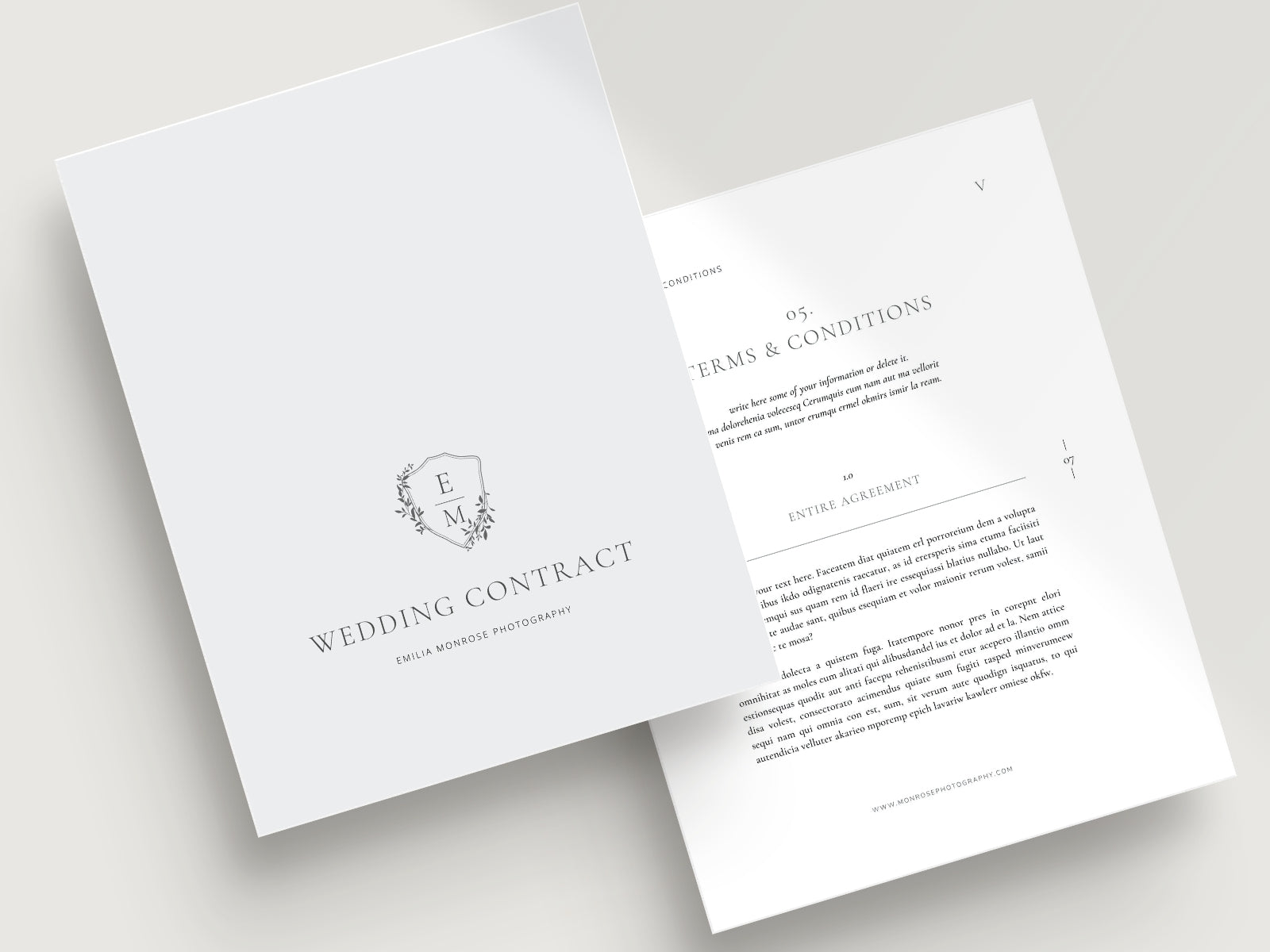 Fillable Wedding Contract ~ Fine Art