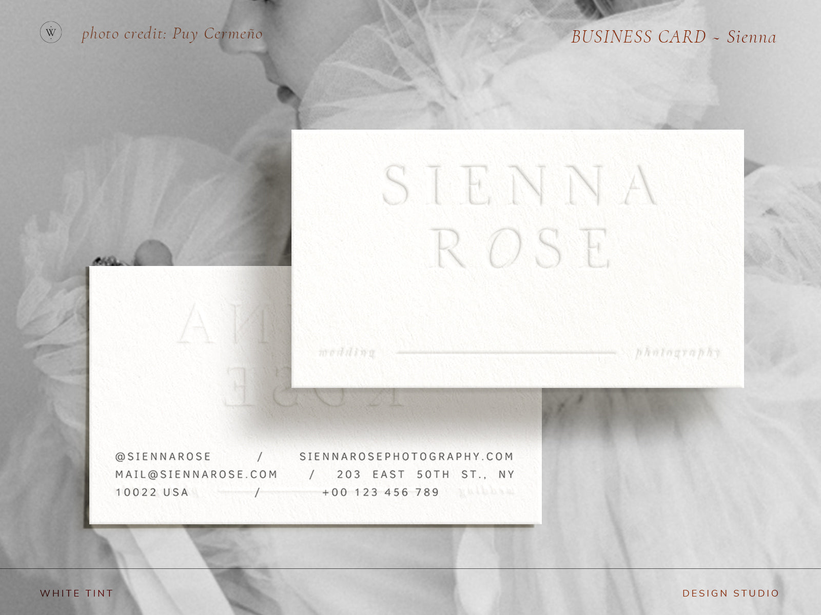 modern minimal elegant photography business card canva template by white tint design