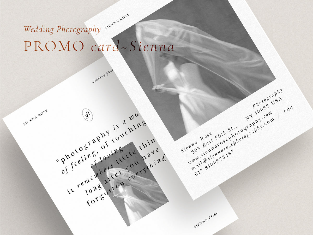 modern minimal elegant photography  canva template price list and promotion card for wedding photographers by white tint design