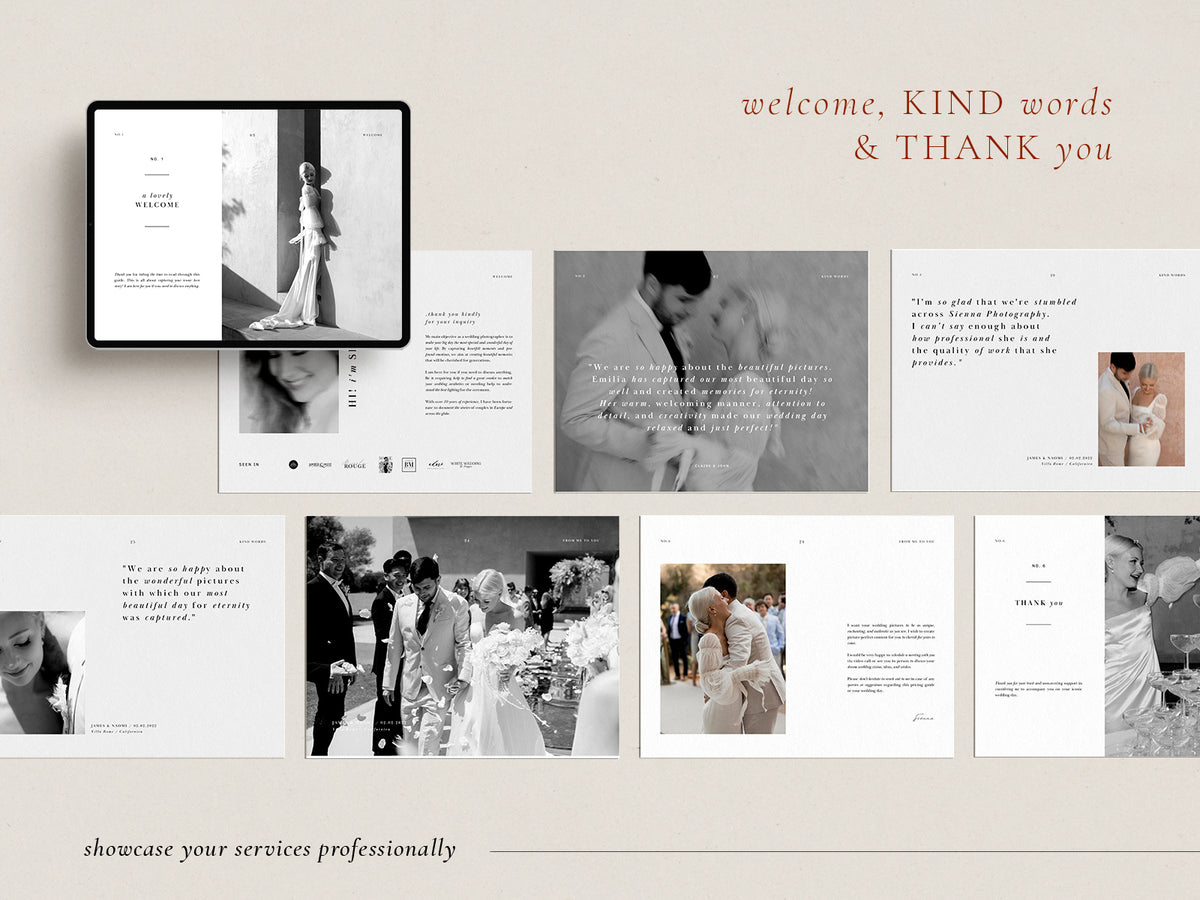 modern contemporary canva pricing service guide template for wedding photographers in us letter format for digital showcase