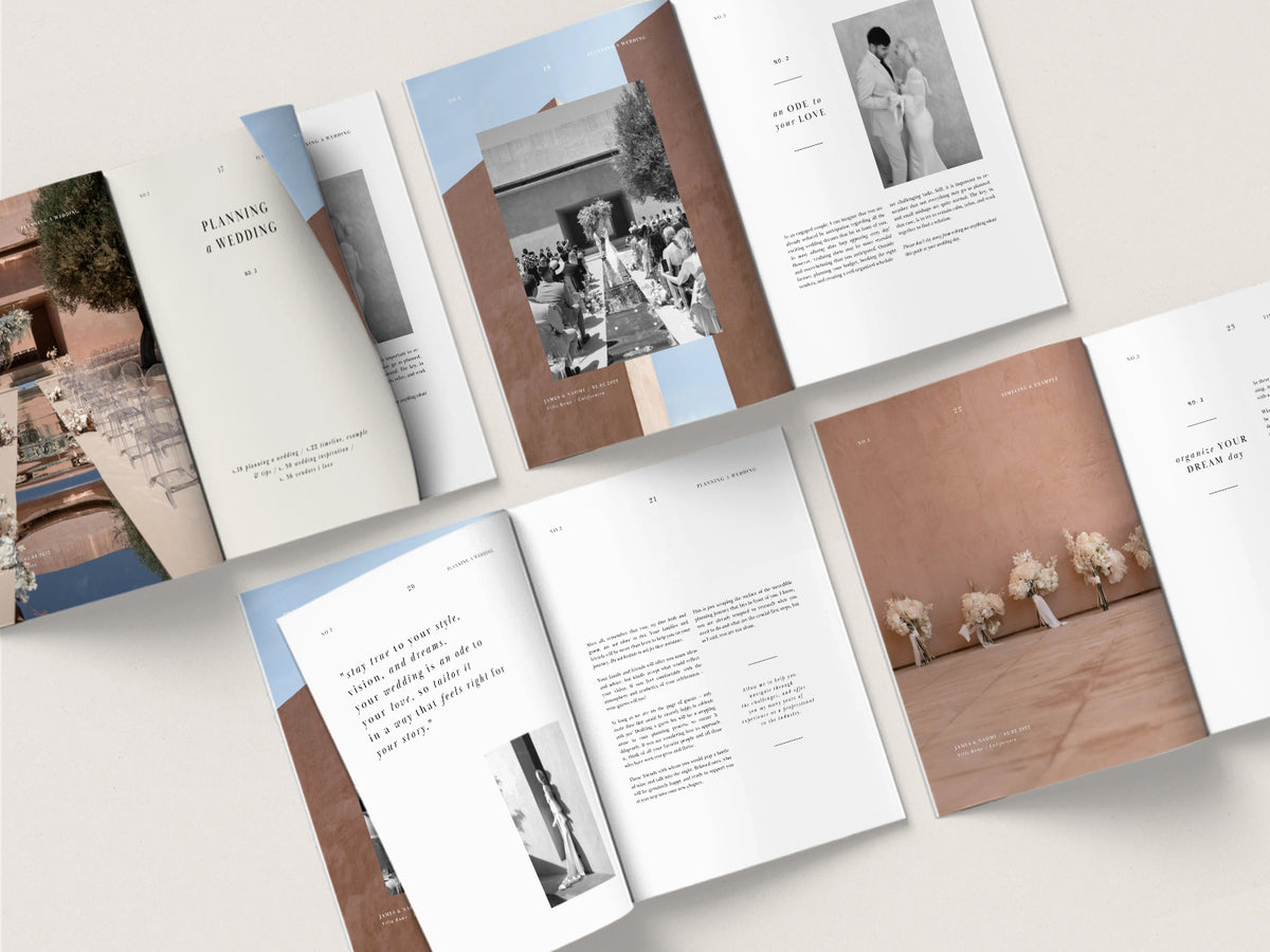 modern contemporary elegant canva wedding client welcome guide template for photographers