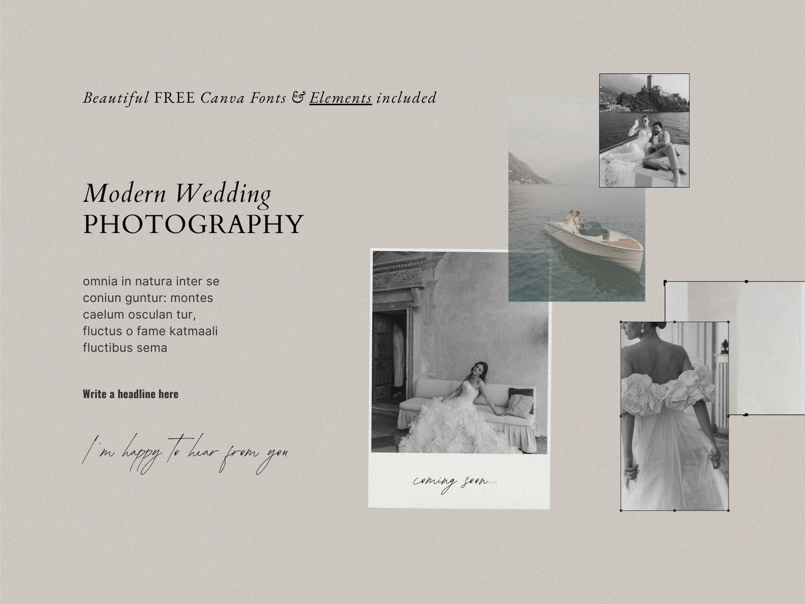 minimal clean modern elegant canva social media Instagram post template with carousels for wedding photographers by white tint design