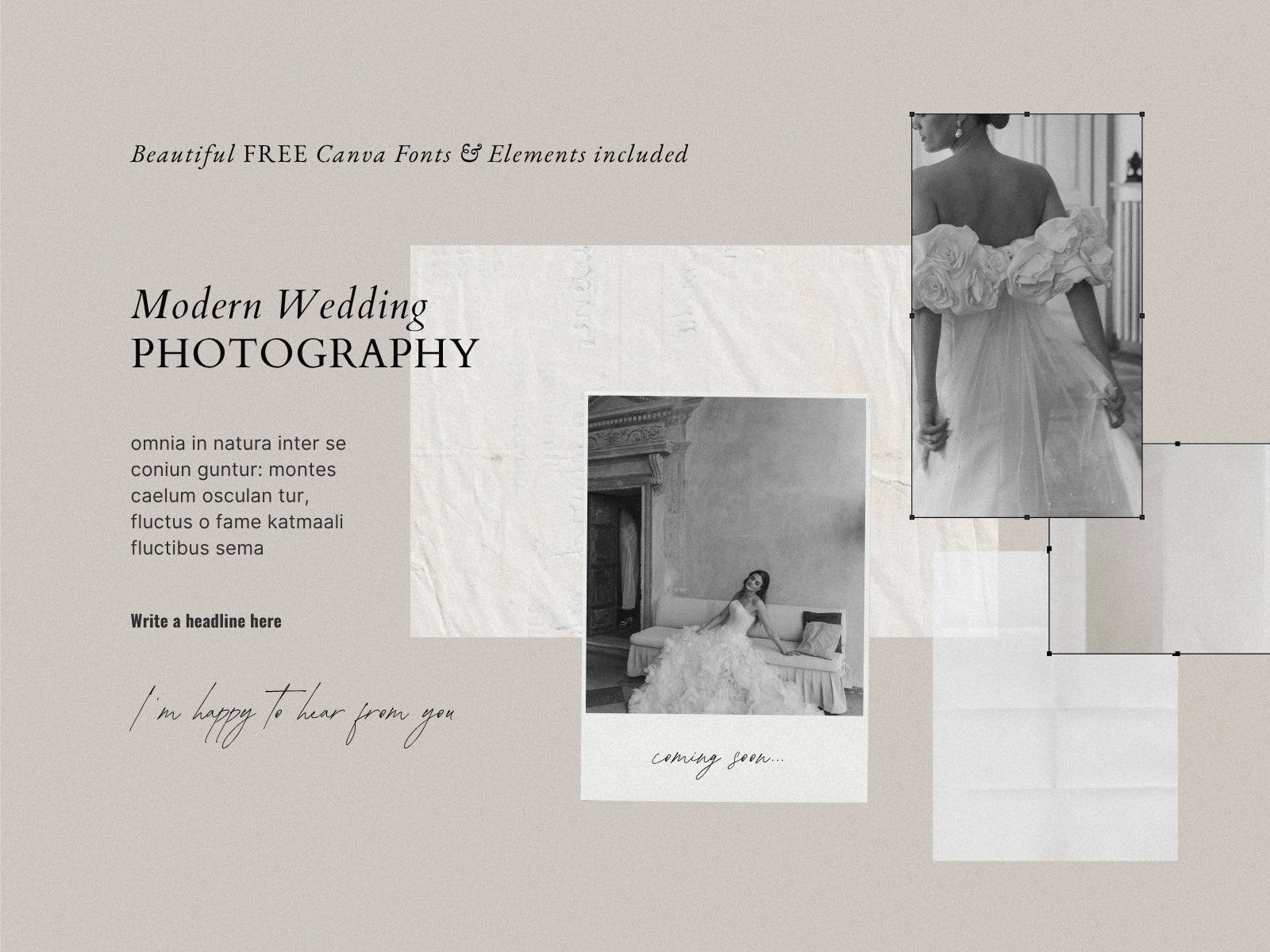 minimal clean modern elegant canva social media Instagram post template with carousels for wedding photographers by white tint design