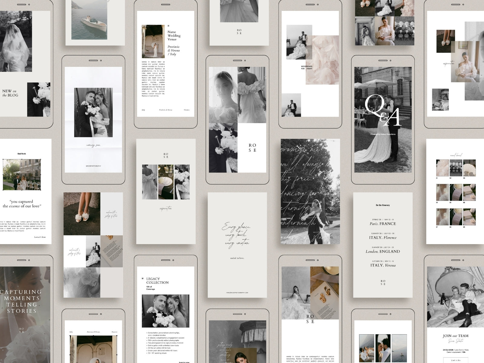 minimal modern aesthetic Canva wedding photography Instagram story template, elegant clean Instagram stories for wedding photographers, social media IG templates by white tint design
