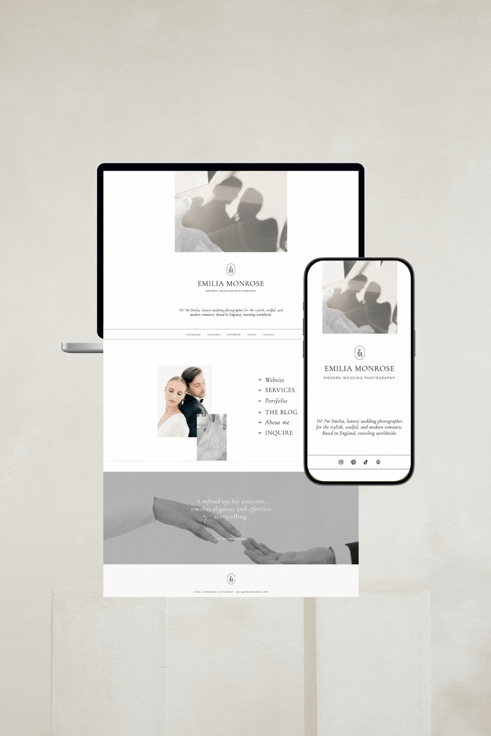 link in bio showit template for wedding photographers
