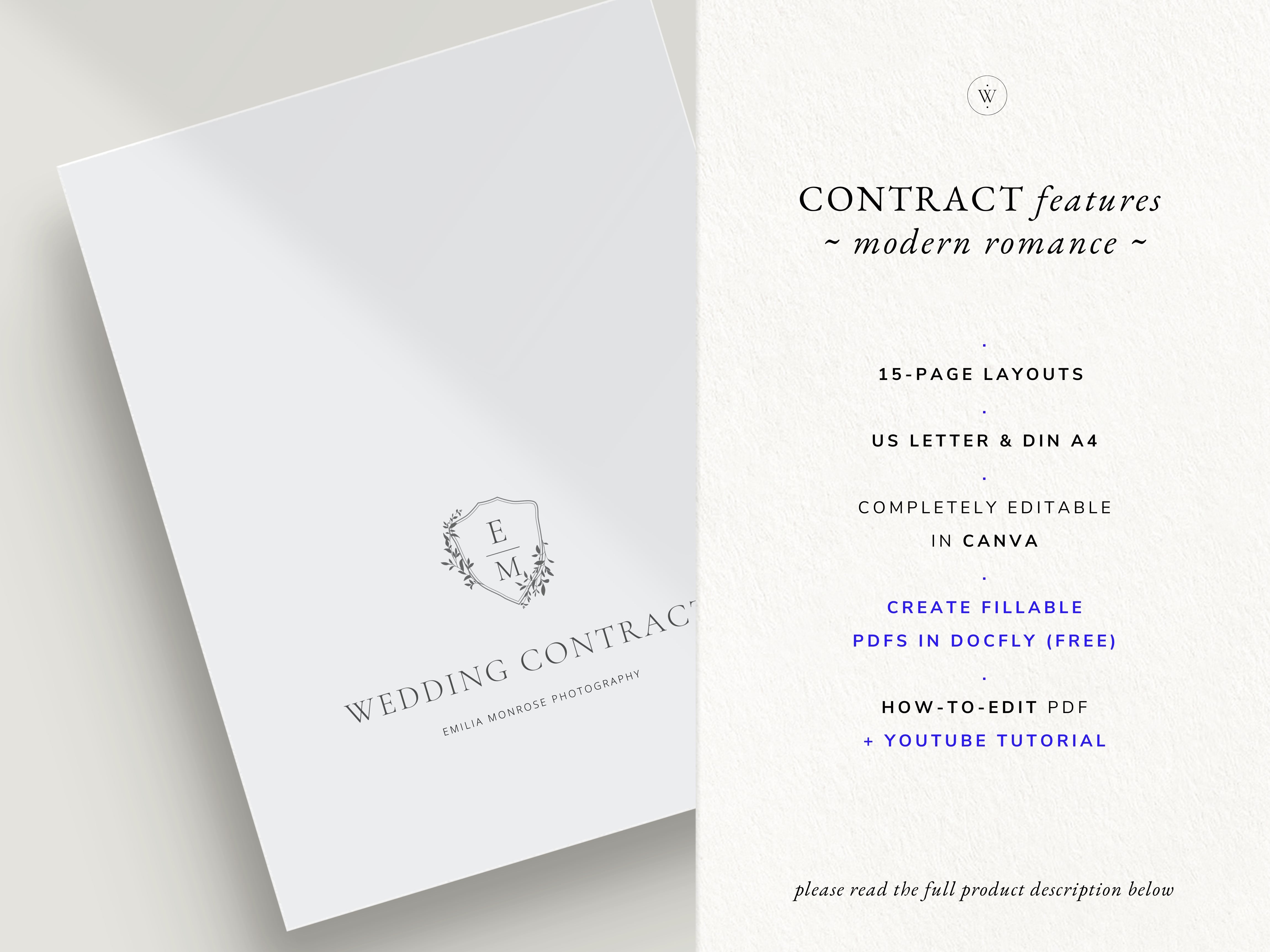 Fillable Wedding Contract ~ Fine Art
