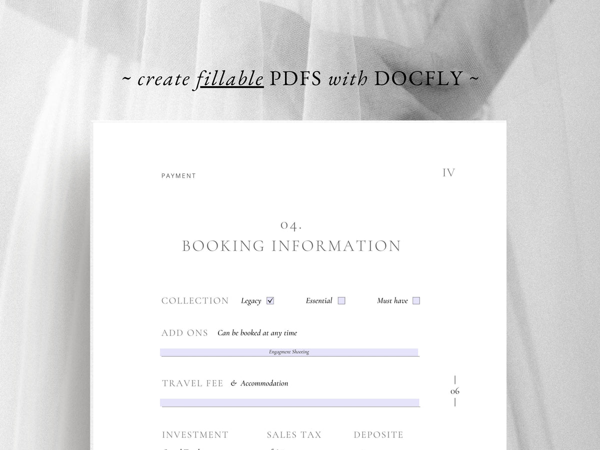 Fillable Wedding Contract ~ Fine Art