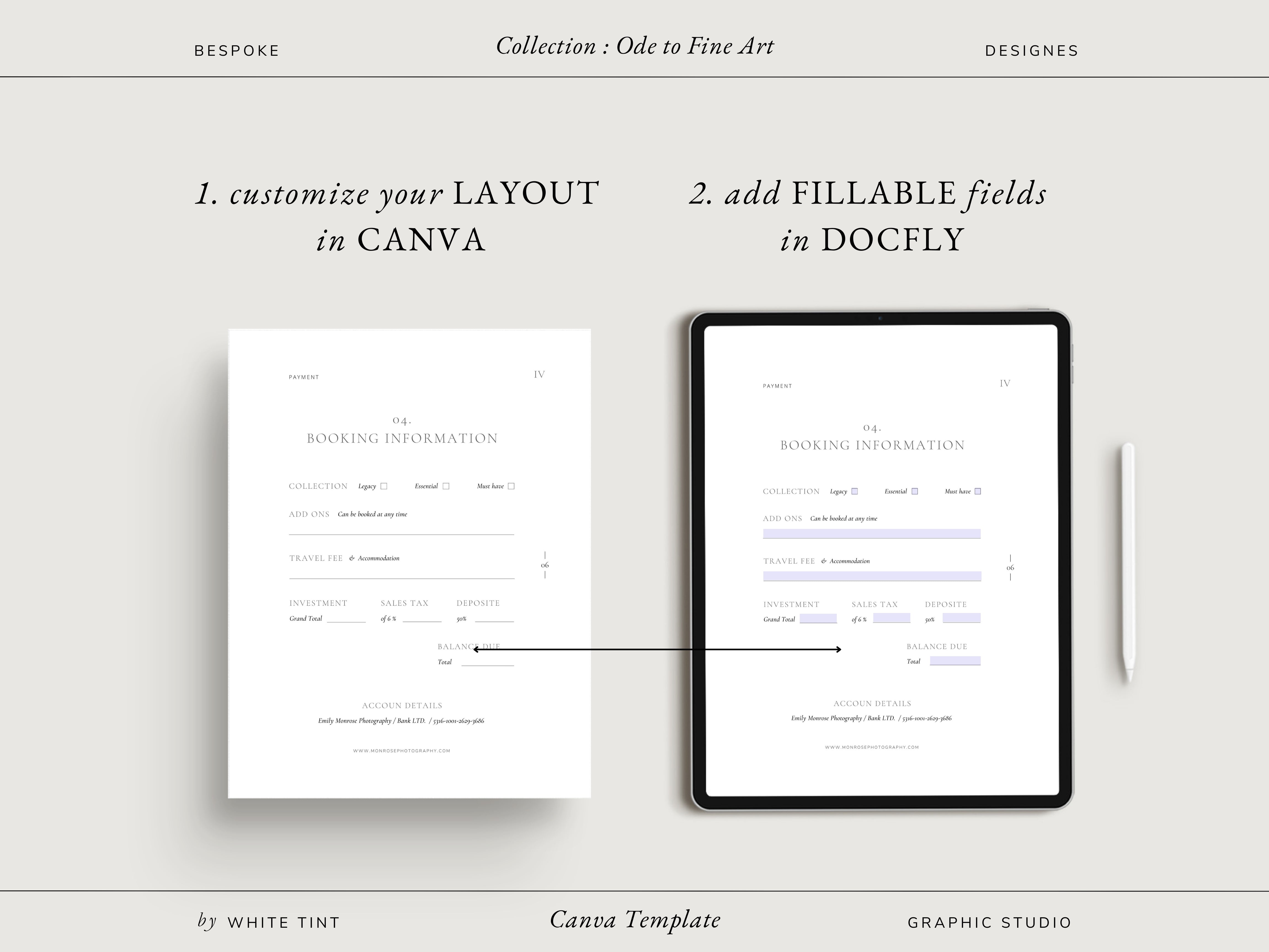 Fillable Wedding Contract ~ Fine Art