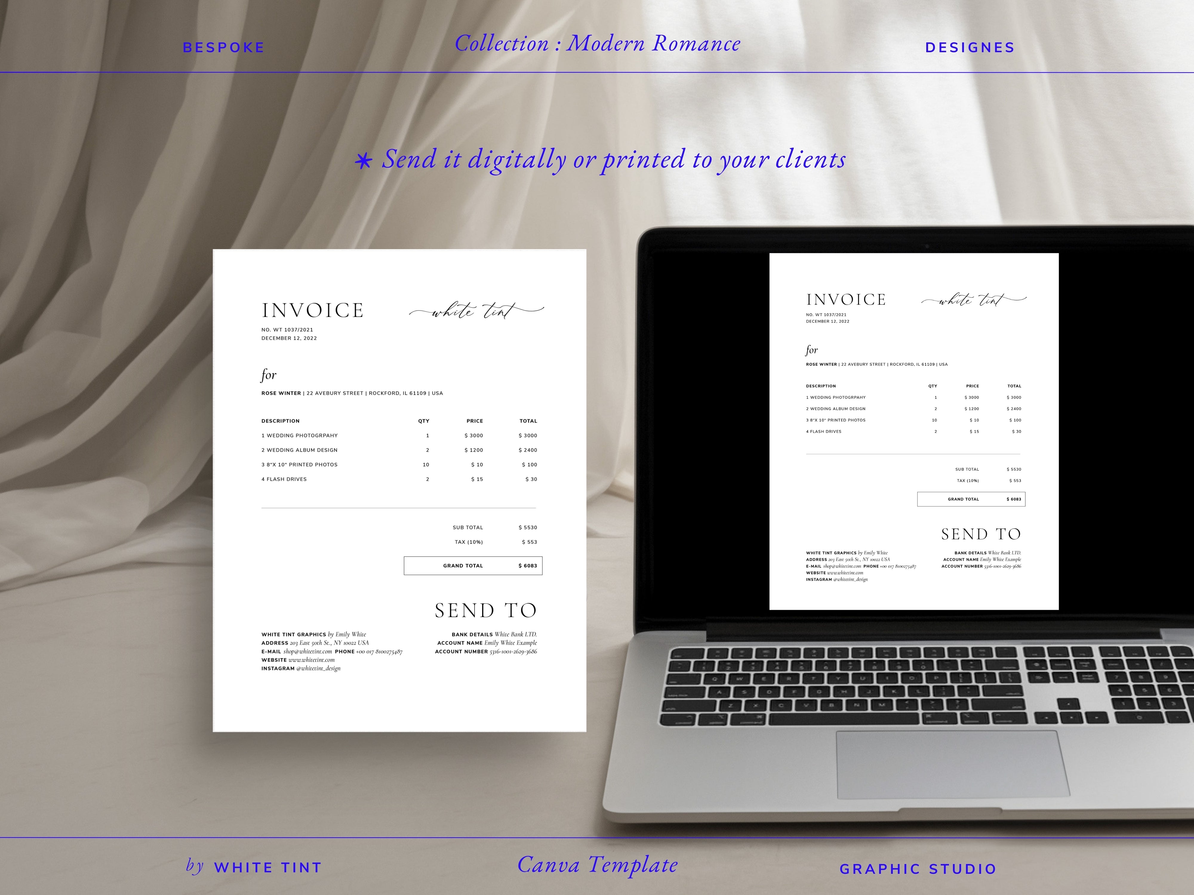 Invoice Template ~ Modern Romance