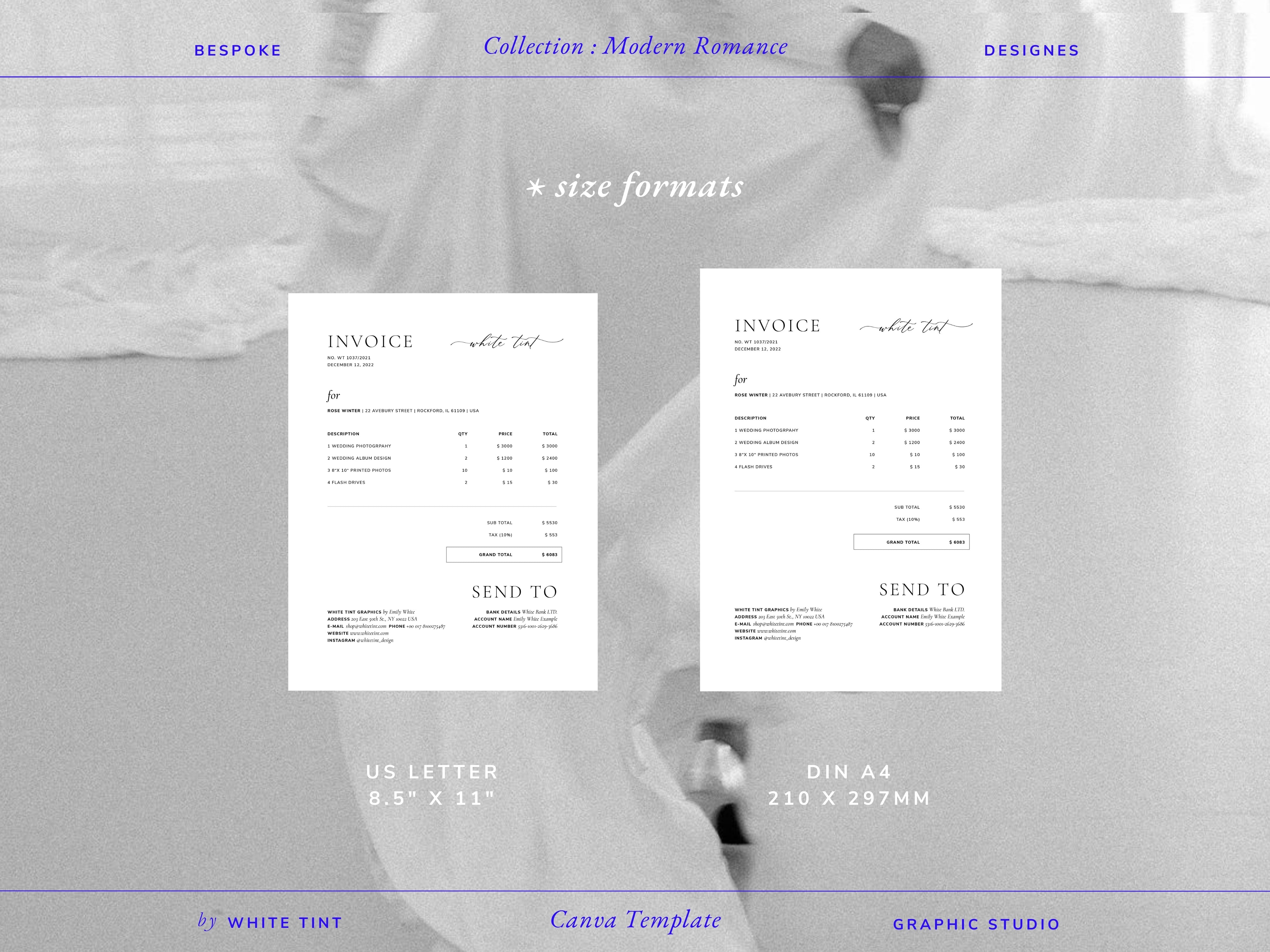 Invoice Template ~ Modern Romance