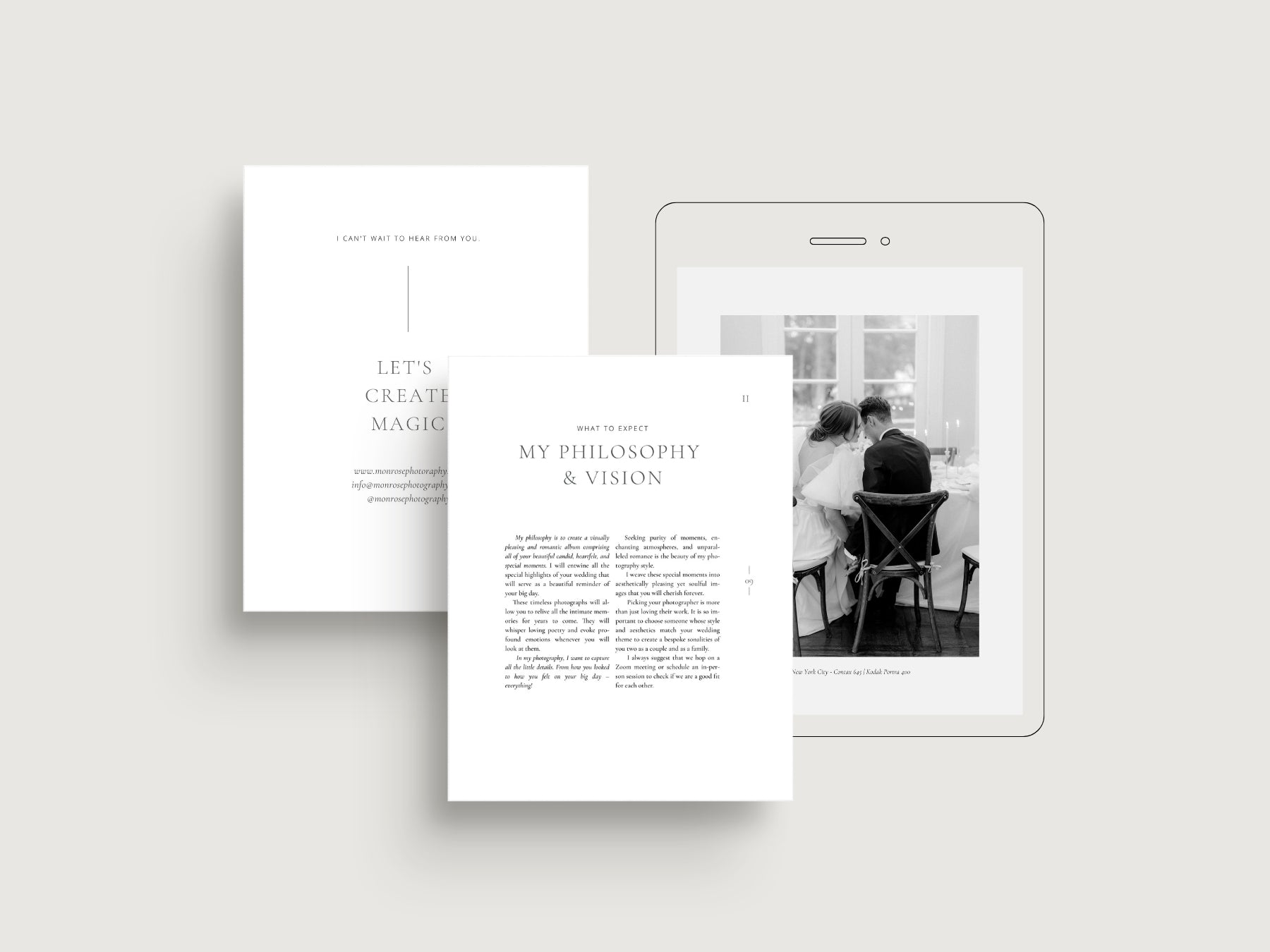 modern fine art wedding photography pricing guide canva template by white tint design