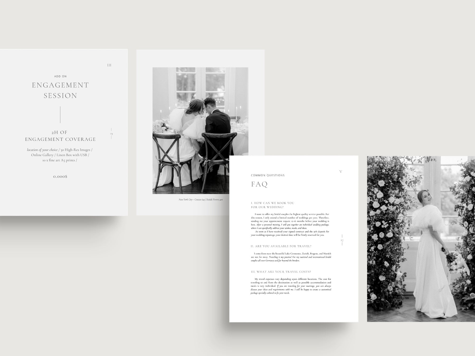 modern fine art wedding photography pricing guide canva template by white tint design