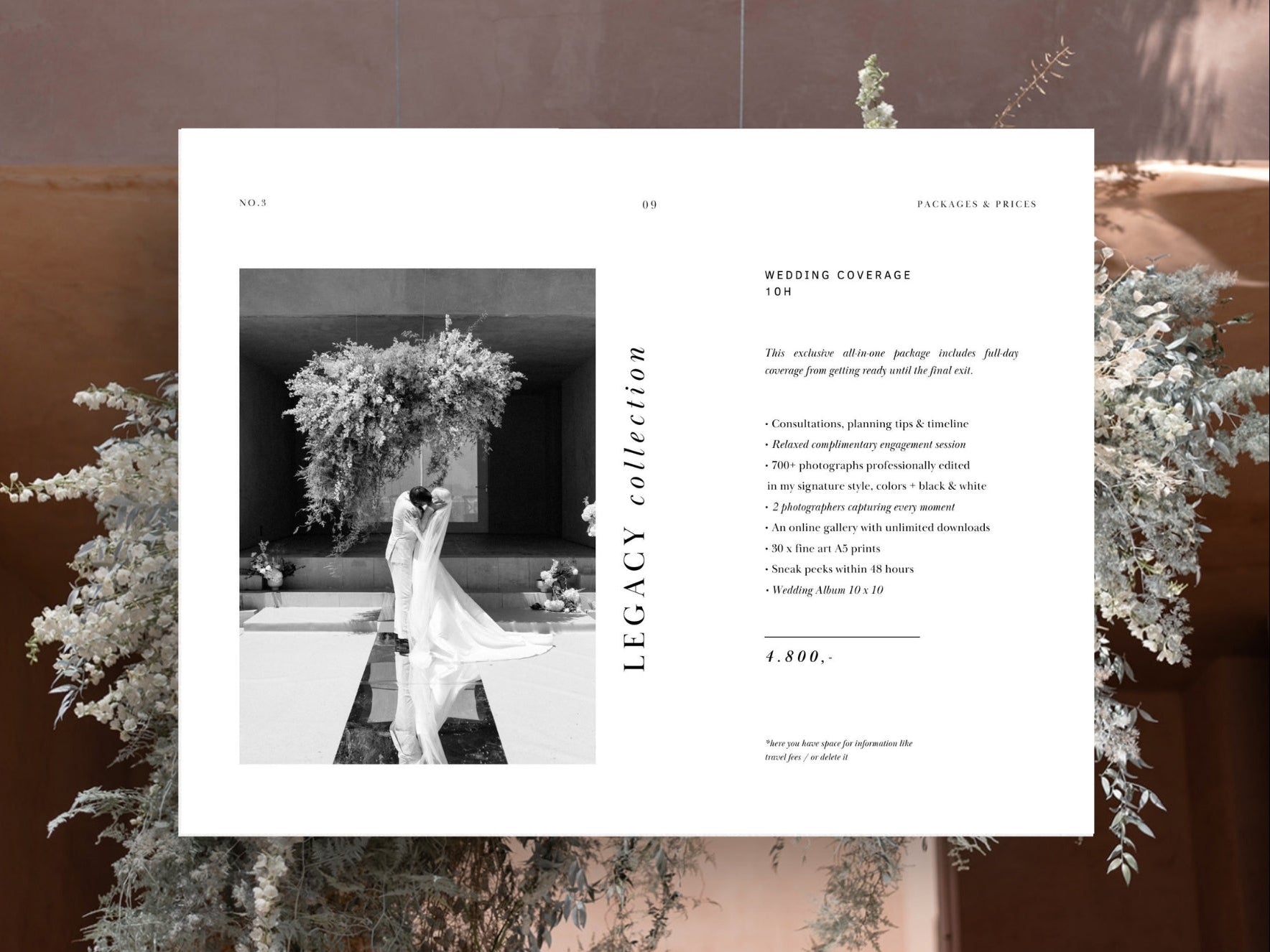 modern wedding photography pricing services canva template by white tint design
