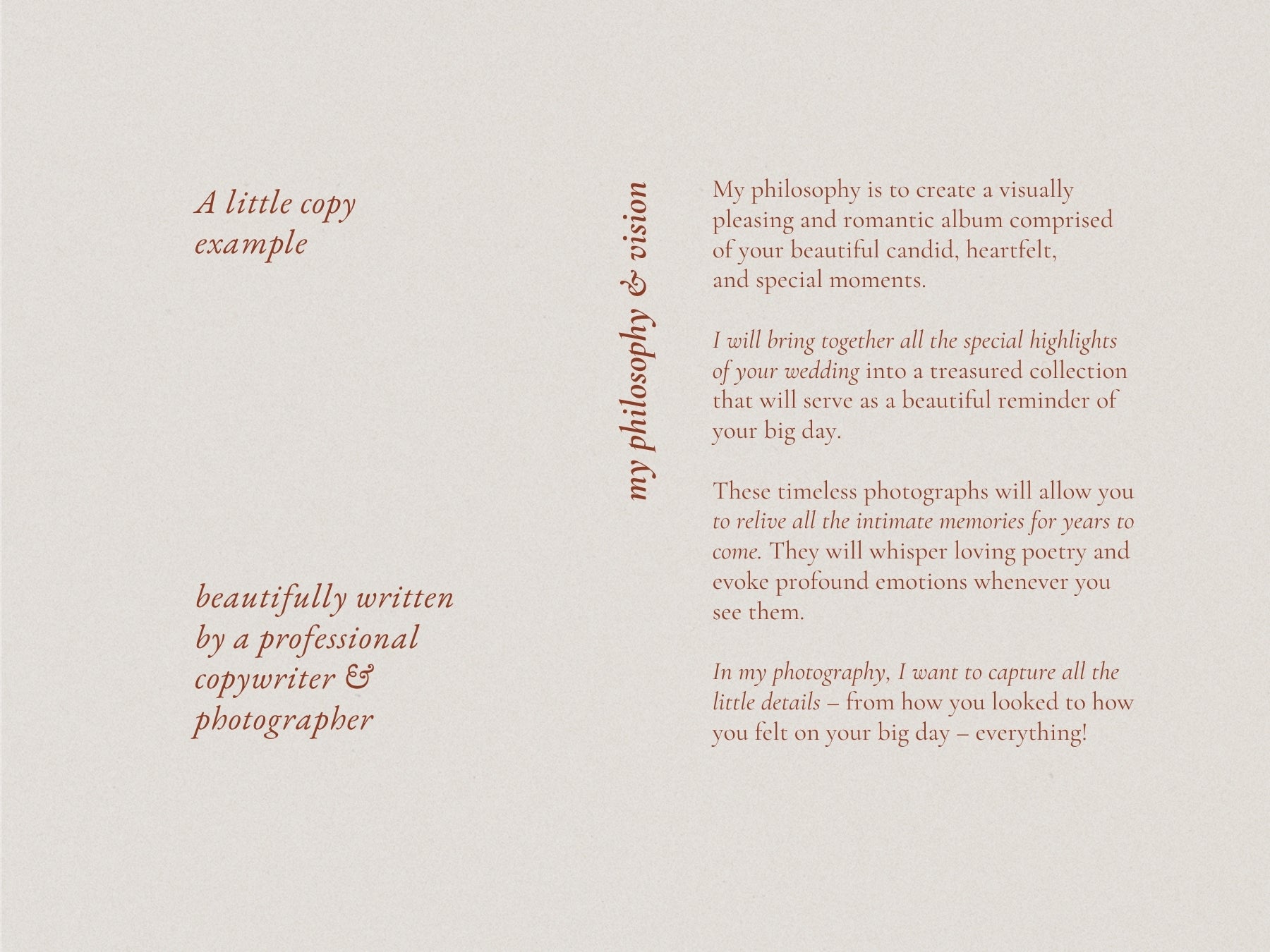 modern wedding photography pricing services canva template by white tint design