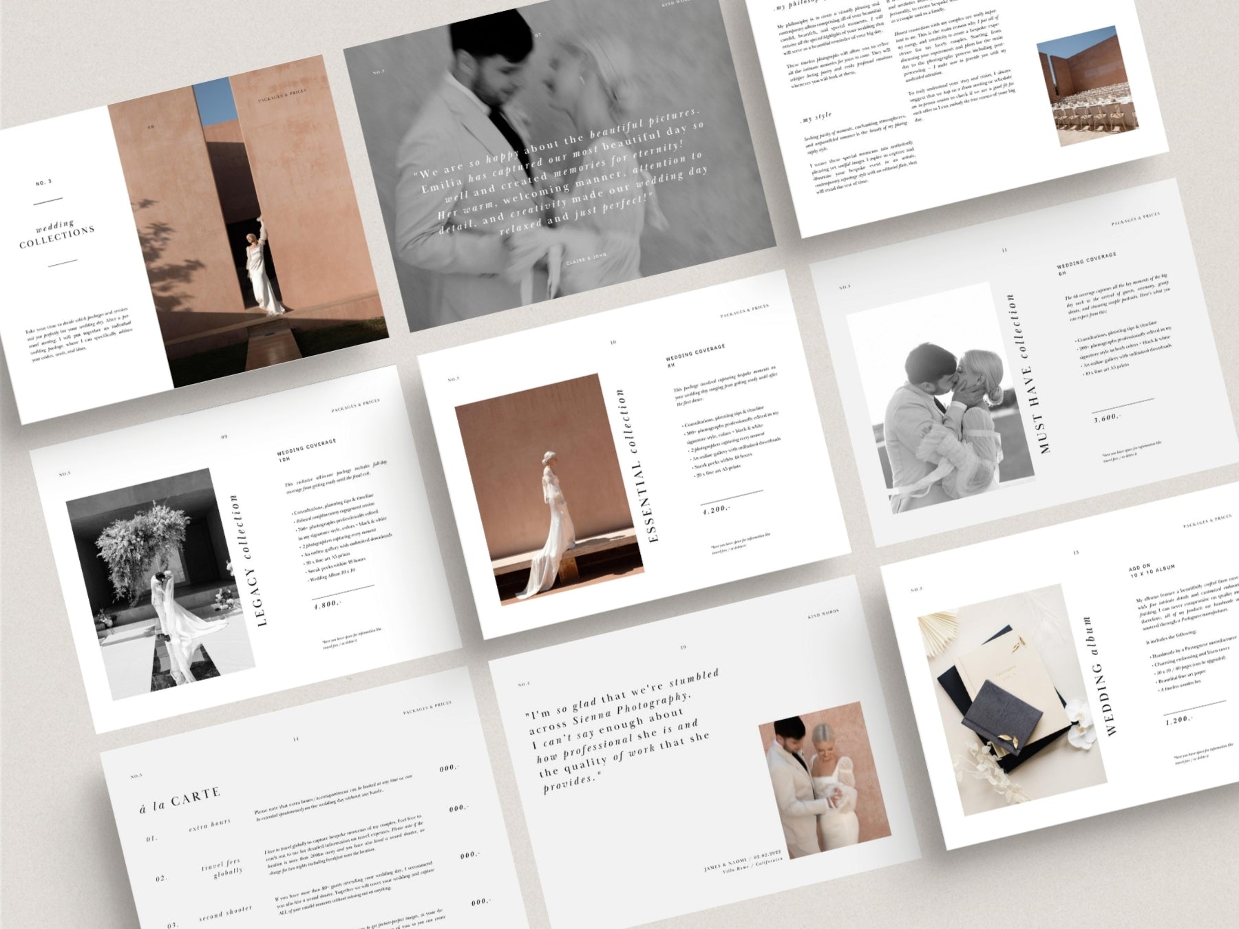 modern wedding photography pricing services canva template by white tint design