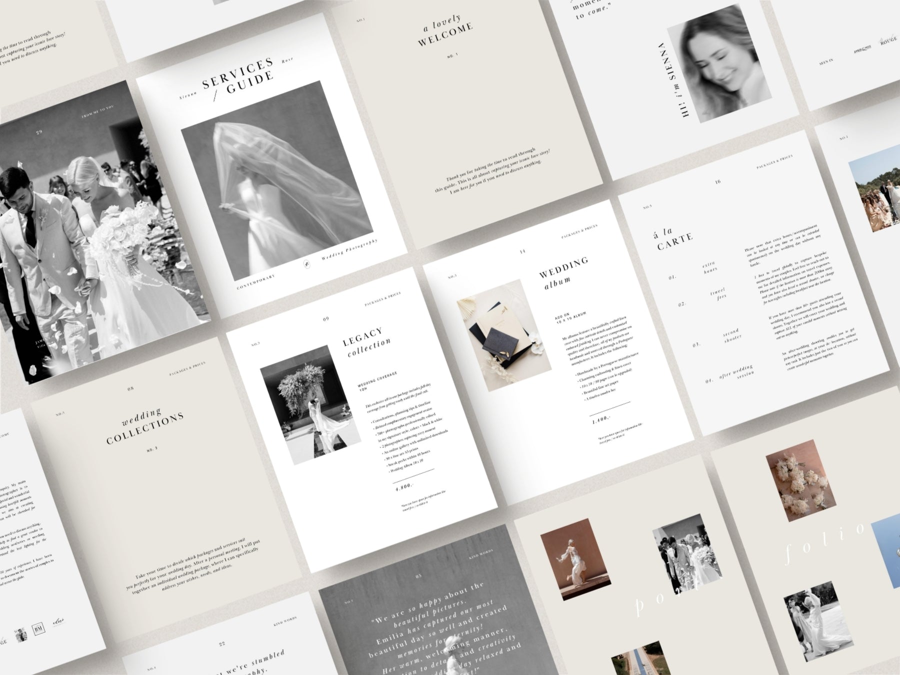 modern wedding photography pricing services canva template by white tint design