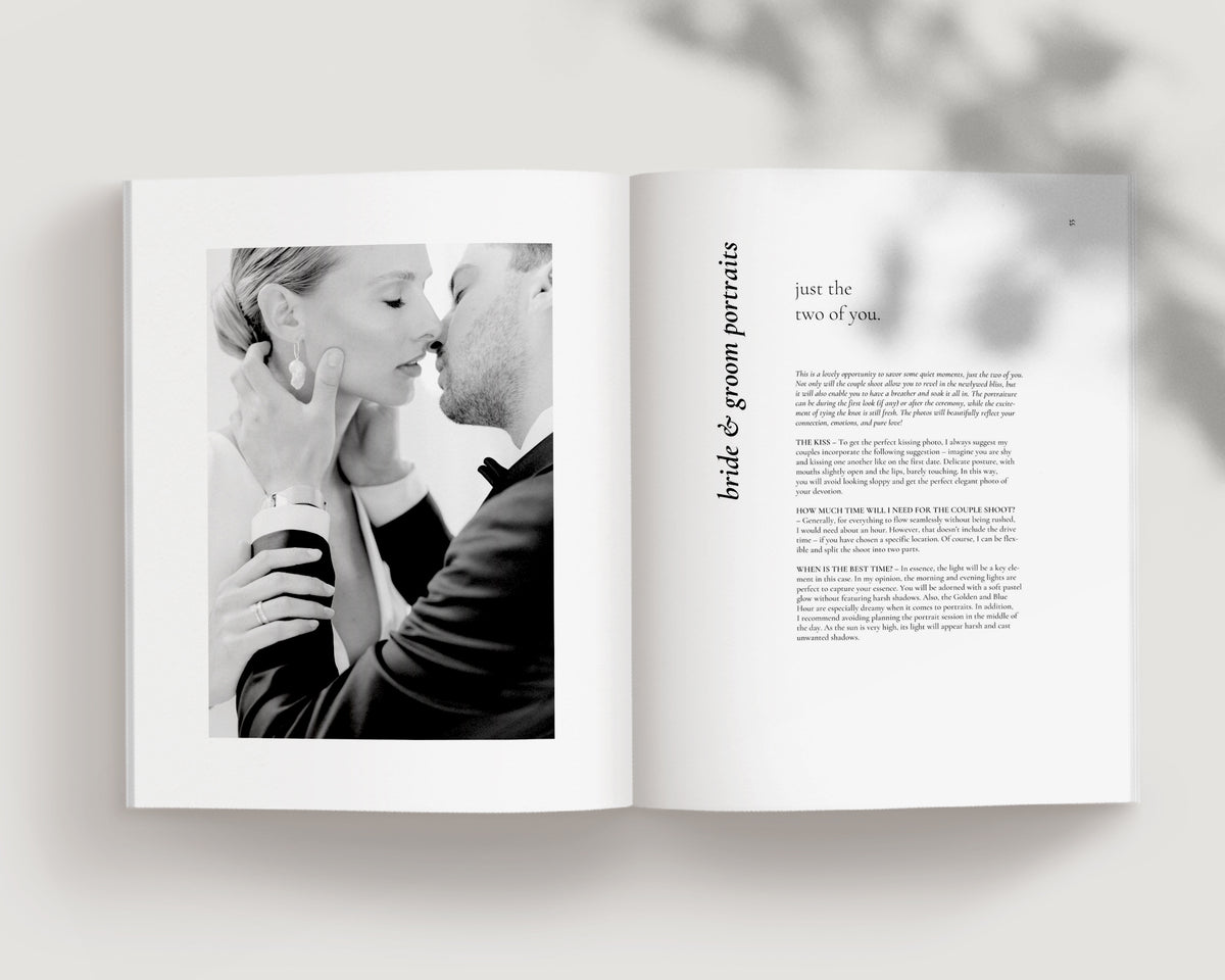 modern elegant canva wedding client welcome guide template for photographers