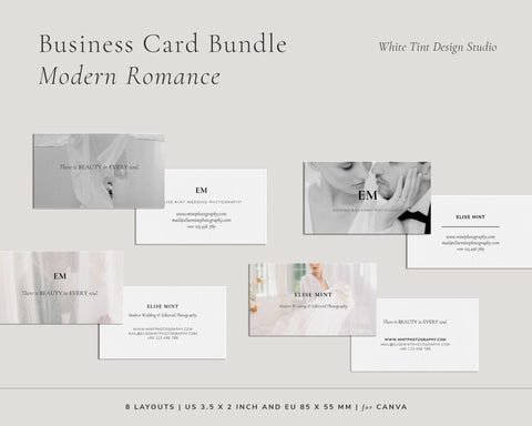 <i>canva</i> <br>BUSINESS CARD Template <br> <i>modern romance</i>