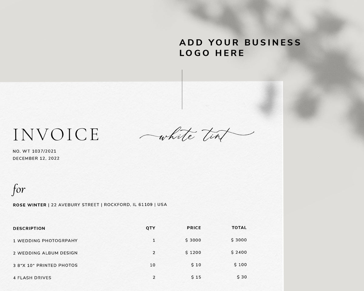 Photography client contract template for canva invoice template