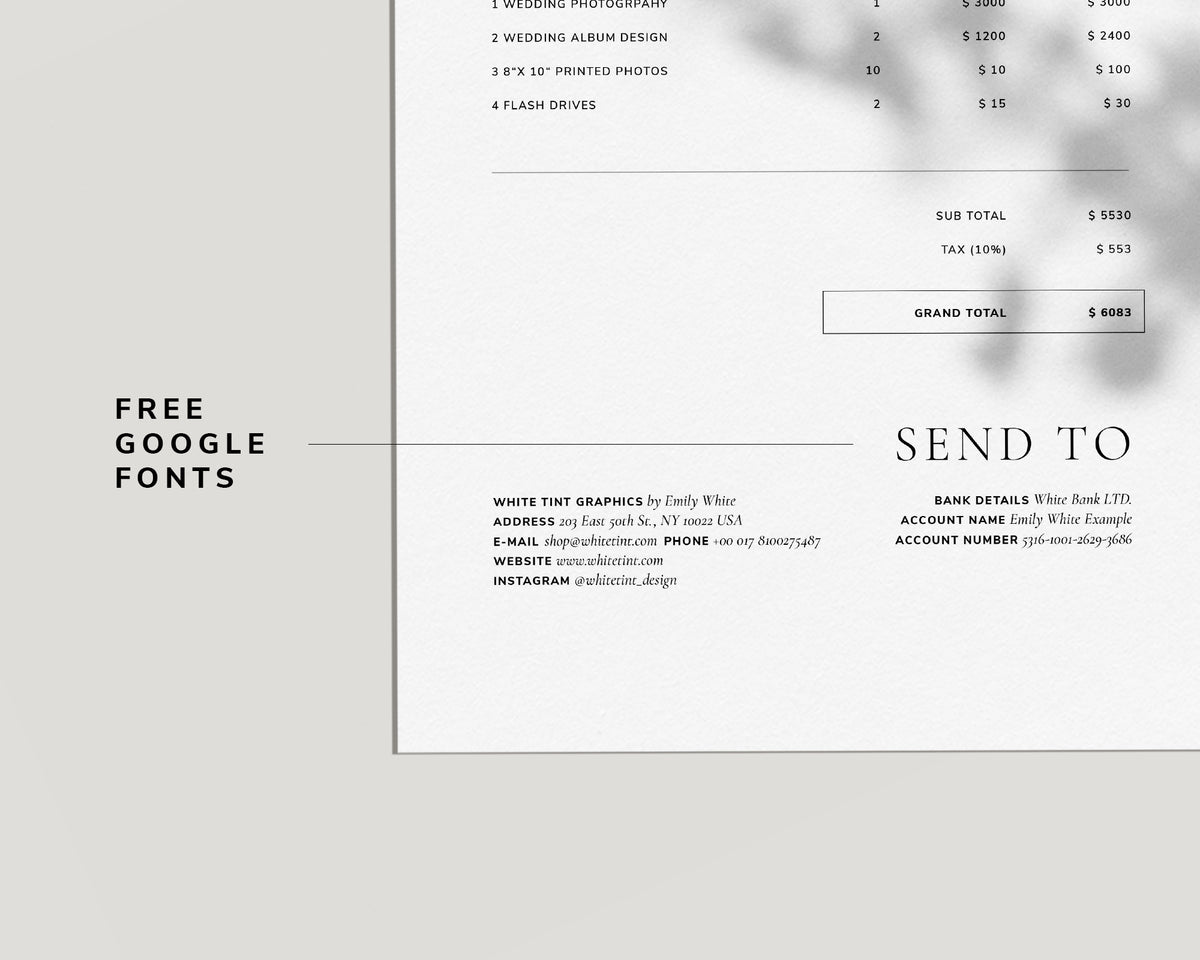 <i>canva</i><br>INVOICE TEMPLATE <br><i> moder romance</i>