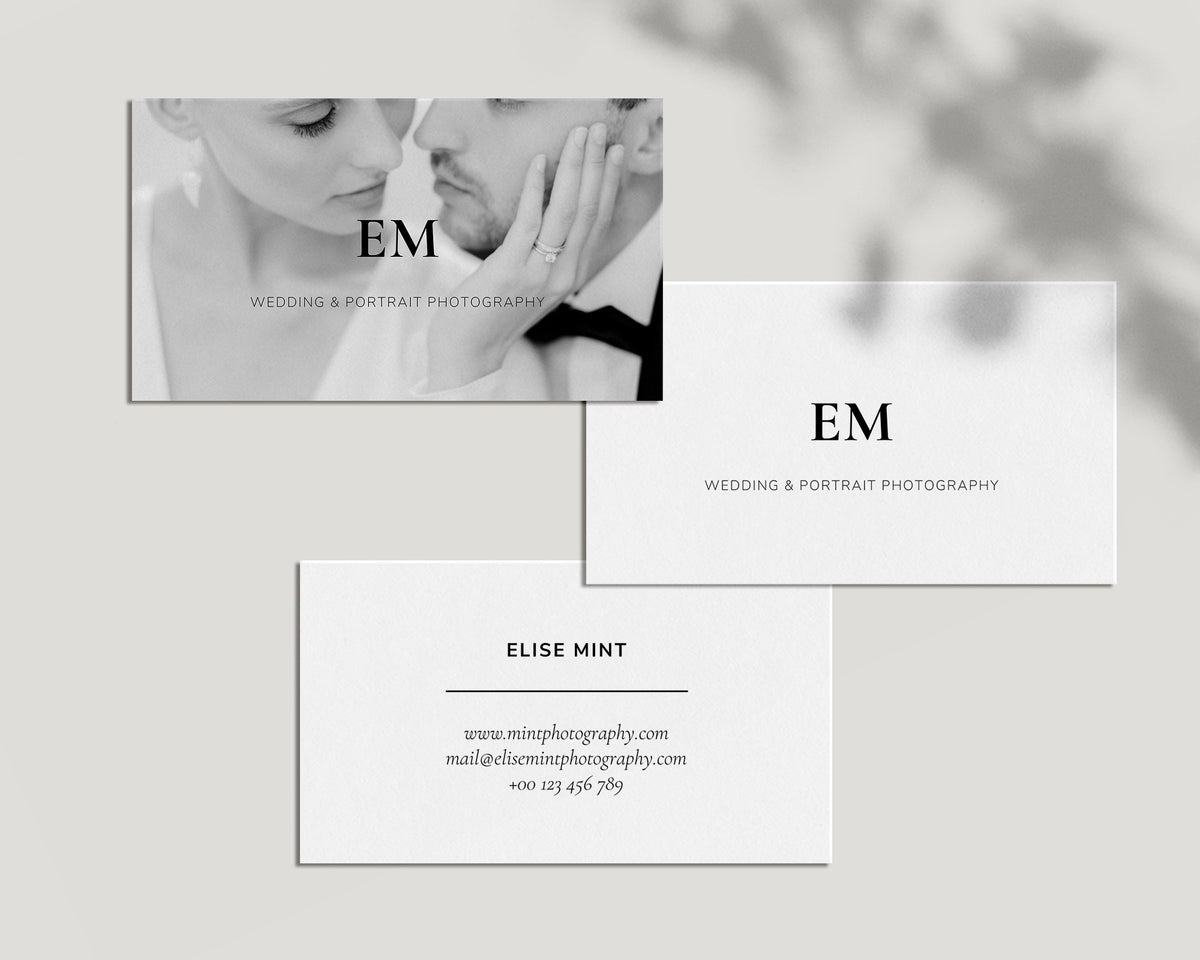 Canva Template Business Card for wedding photographers by white tint