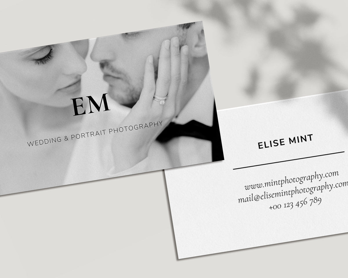 Canva Template Business Card for wedding photographers by white tint