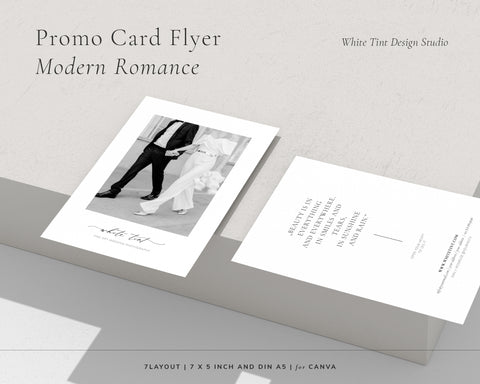 <i>canva</i><br>PROMO CARD, Flyer Template <br><i>modern romance</i>