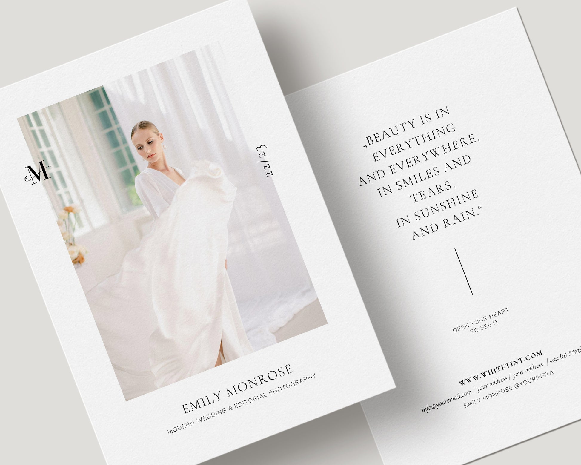 Canva Template Promo Card Flyer for wedding photographers make up artist