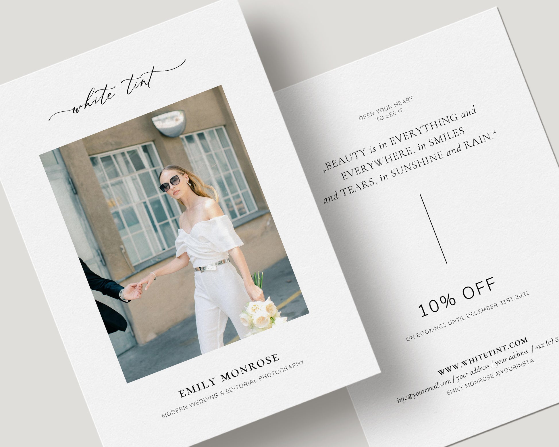 Canva Template Promo Card Flyer for wedding photographers make up artist