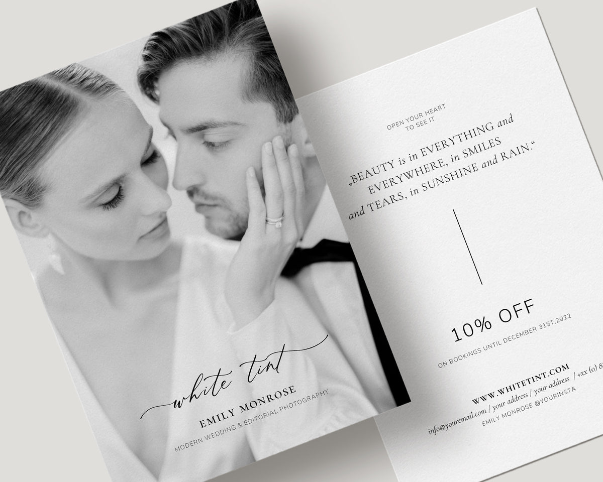 Canva Template Promo Card Flyer for wedding photographers make up artist
